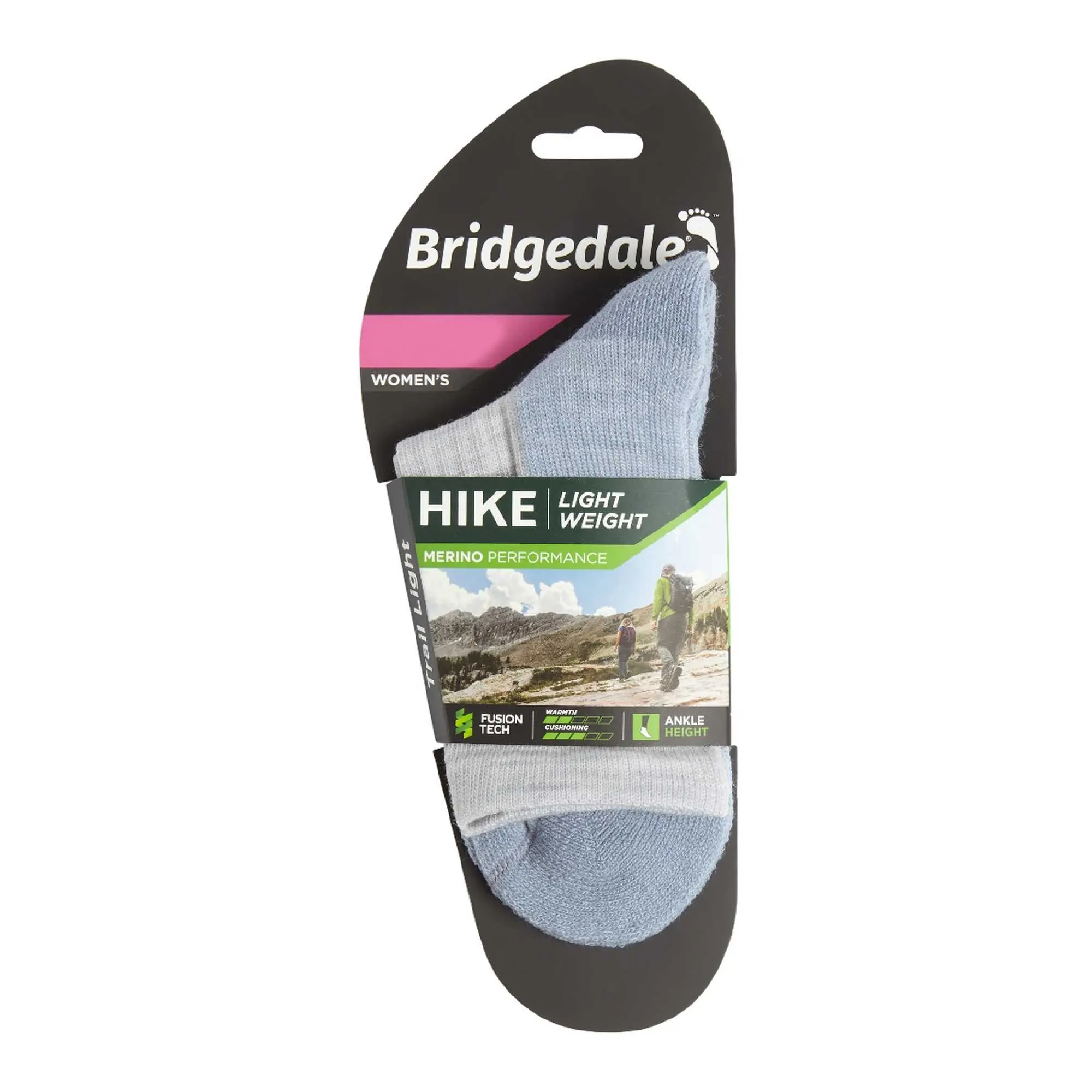 1 Pack Ladies Hiking Lightweight Merino Wool 3/4 Crew Socks
