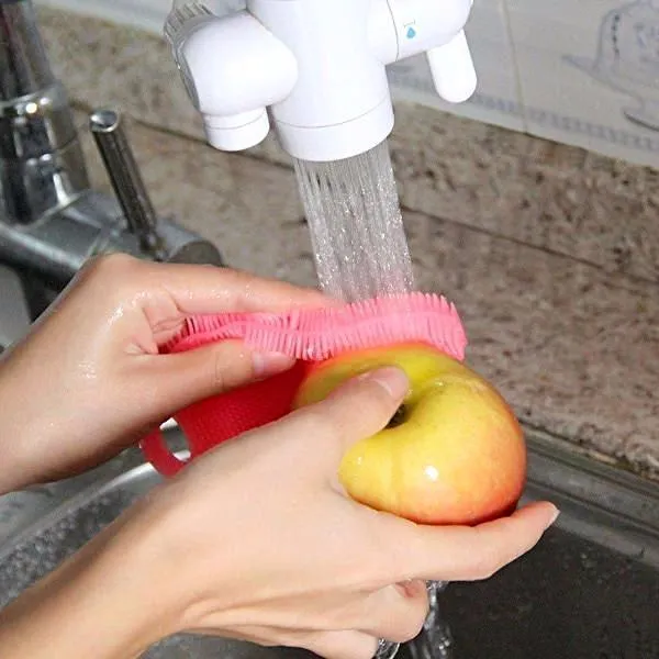 10 Pieces or 20 Pieces Multipurpose Food-Grade Antibacterial Silicone Oval Smart Scrub - 5 Colours Available!