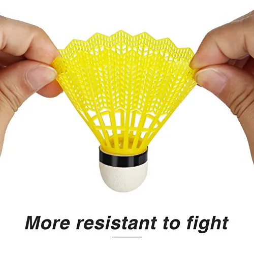 12 Pieces Nylon Feather Shuttlecocks Sports Shuttlecocks Training Badminton Birdies Balls with Storage Box for Ball Training Exercise Gym Fitness Game (Multi-Color)