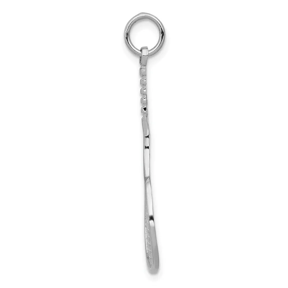 14k White Gold Tennis Racquet Charm