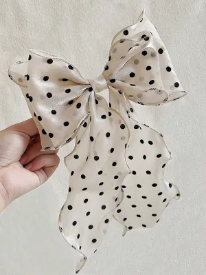 1pc Cream-Colored Hollow Out Butterfly Print Mesh Hair Clip