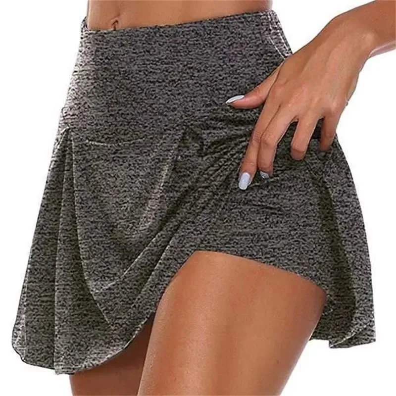 2-in-1 Quick Dry Yoga Shorts - Breathable Gym Sport Shorts and Pantskirt Combo