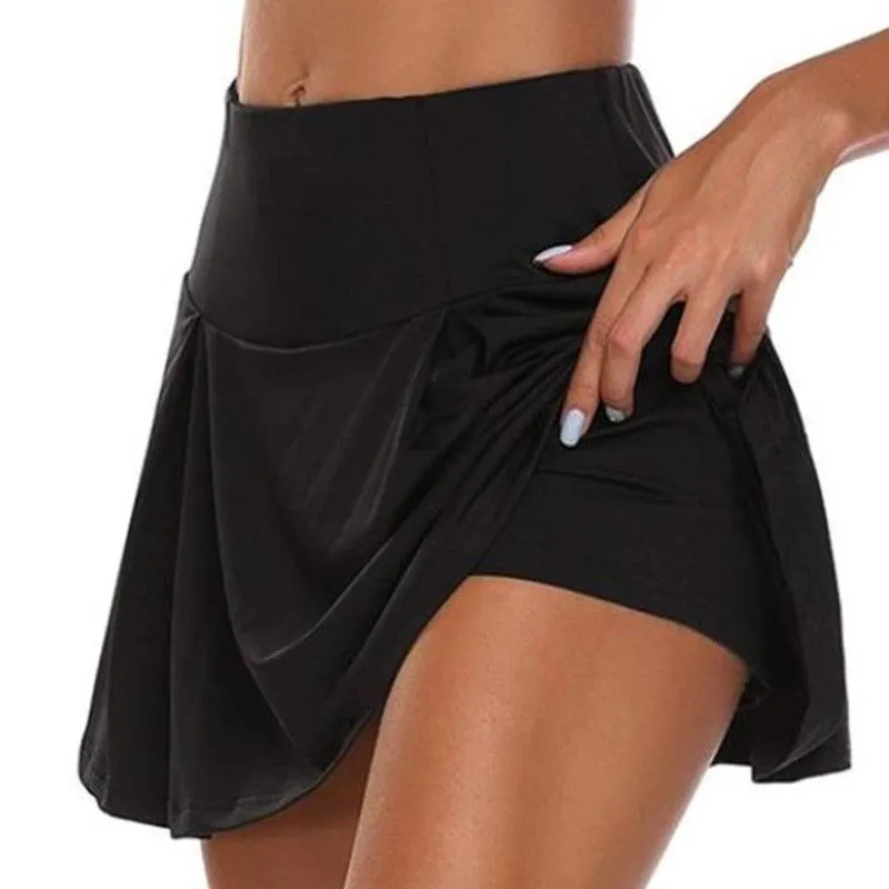 2-in-1 Quick Dry Yoga Shorts - Breathable Gym Sport Shorts and Pantskirt Combo