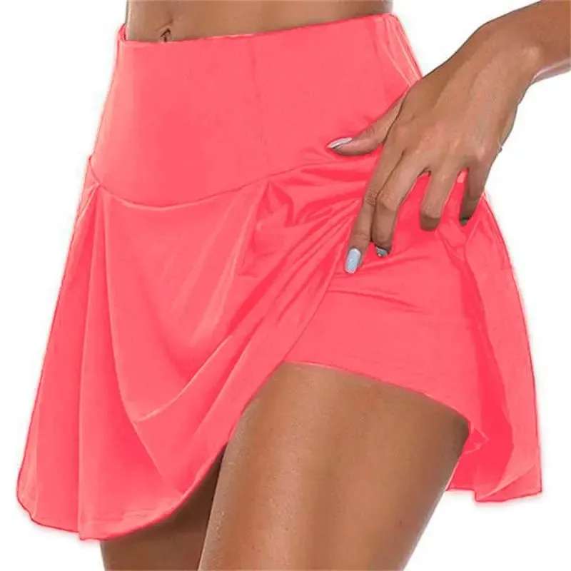 2-in-1 Quick Dry Yoga Shorts - Breathable Gym Sport Shorts and Pantskirt Combo