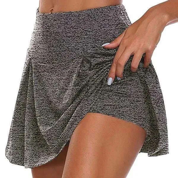 2-in-1 Quick Dry Yoga Shorts - Breathable Gym Sport Shorts and Pantskirt Combo