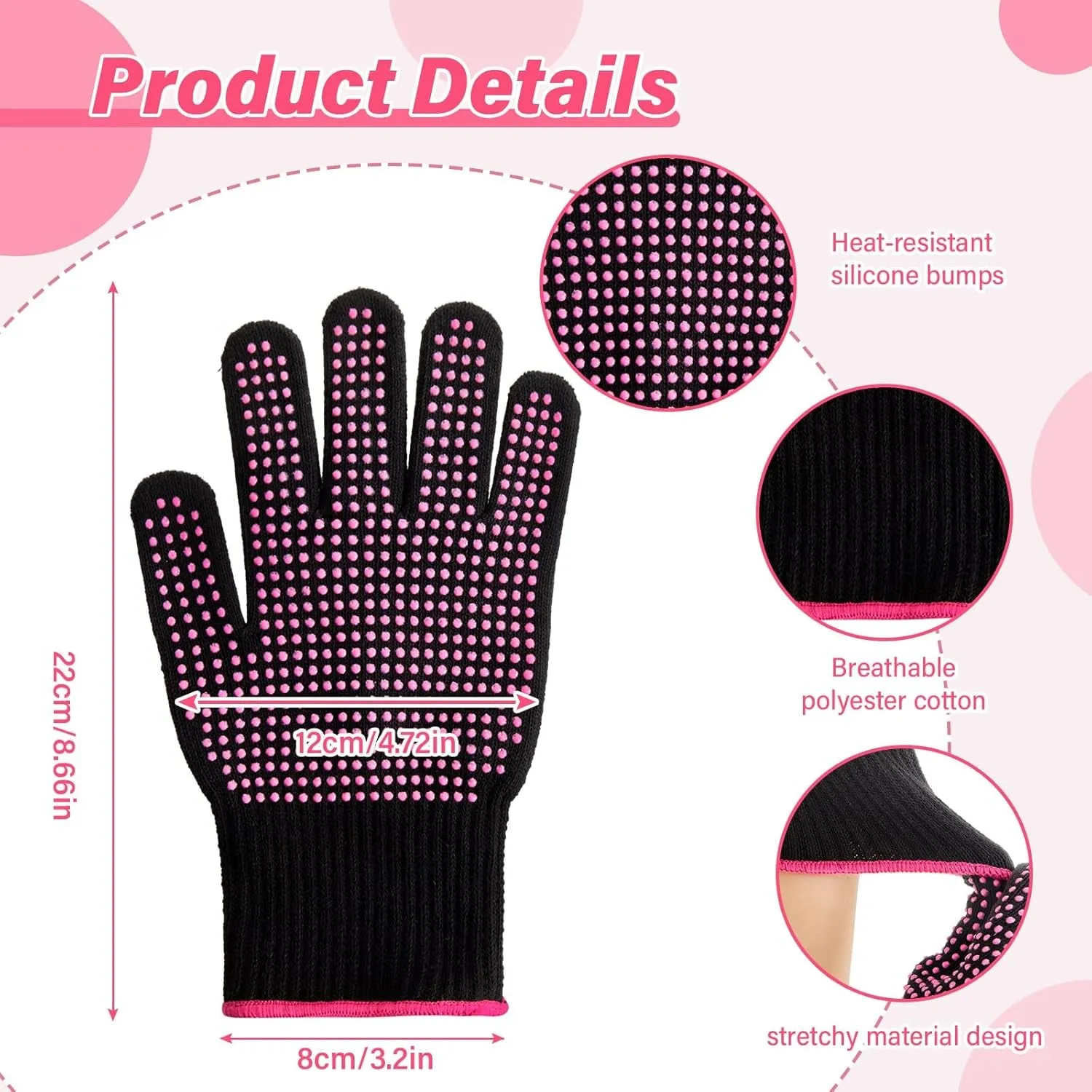 20 Pcs Heat Resistant Gloves Professional Heat Resistant Gloves for Hair Styling Curling Heat Resistant Work Gloves