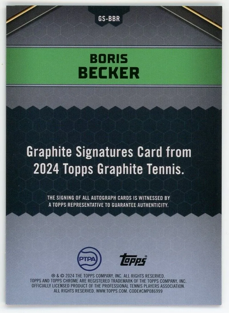 2024 Topps Graphite Tennis Boris Becker Auto Blue Refractor /50 #GS-BBR