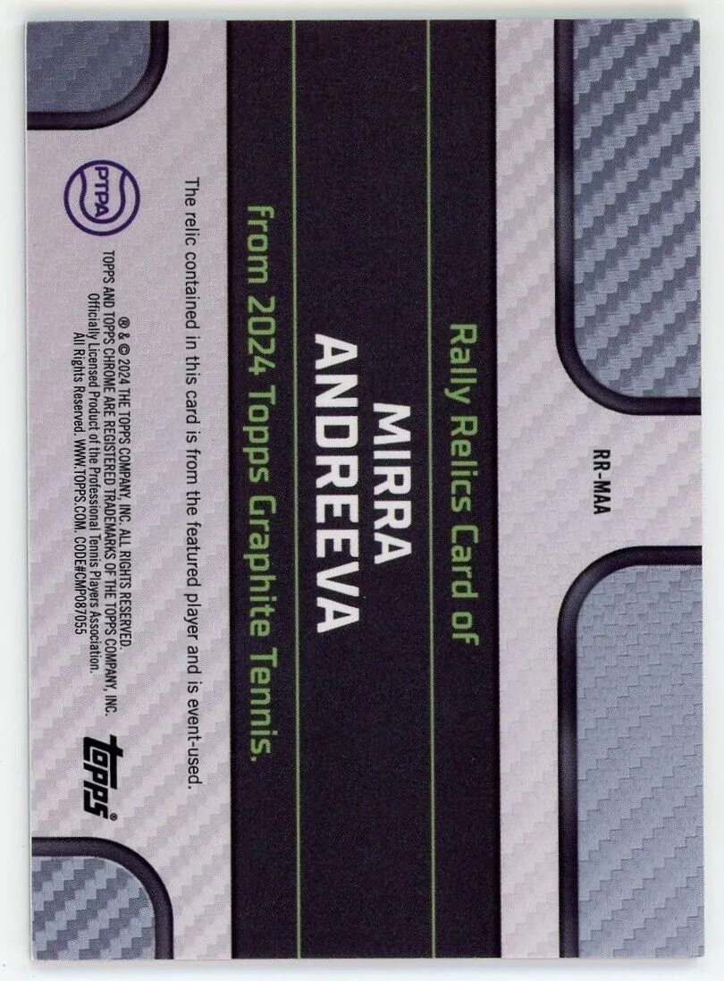 2024 Topps Graphite Tennis Mirra Andreeva Rookie Rally Relic #RR-MAA