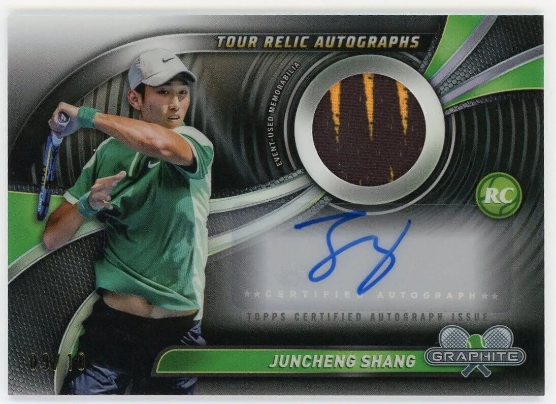 2024 Topps Graphite Tennis Shang Juncheng Auto Tour Relic White Refractor /10