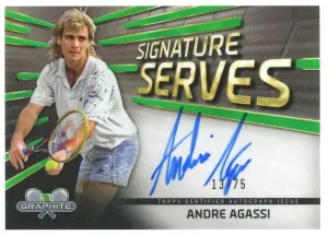 2024 Topps Graphite Tennis Signature Serves Andre Agassi Green Refractor /75
