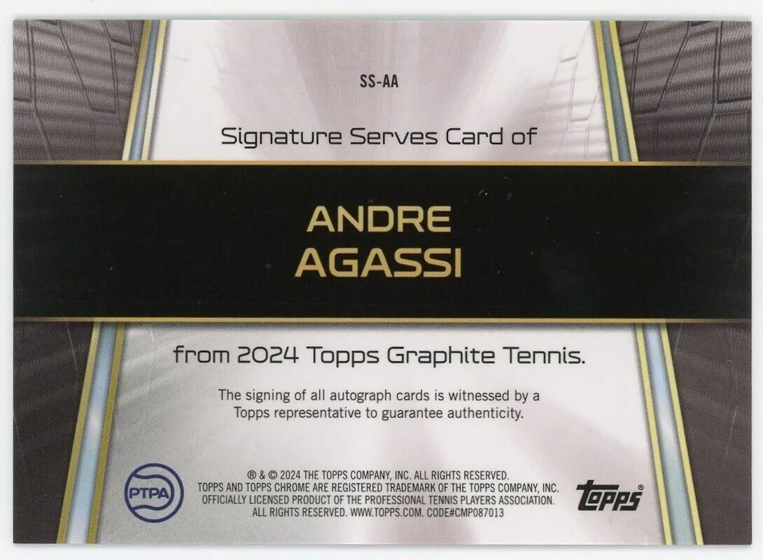 2024 Topps Graphite Tennis Signature Serves Andre Agassi Green Refractor /75