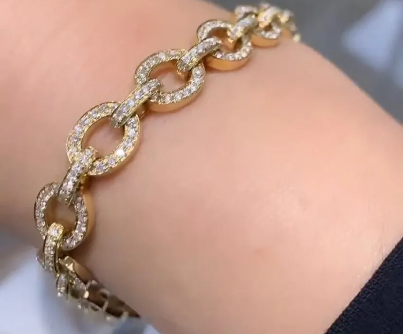 2.35ct tw Diamond Pave Set Link Bracelet
