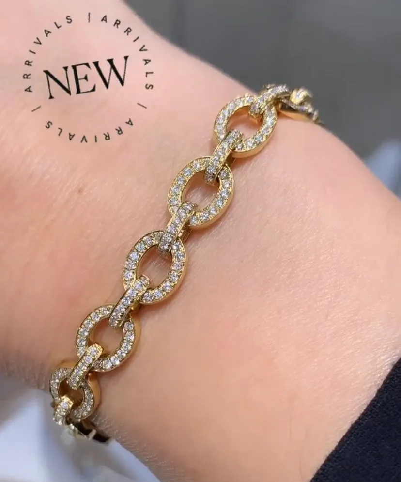 2.35ct tw Diamond Pave Set Link Bracelet