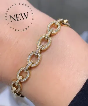 2.35ct tw Diamond Pave Set Link Bracelet