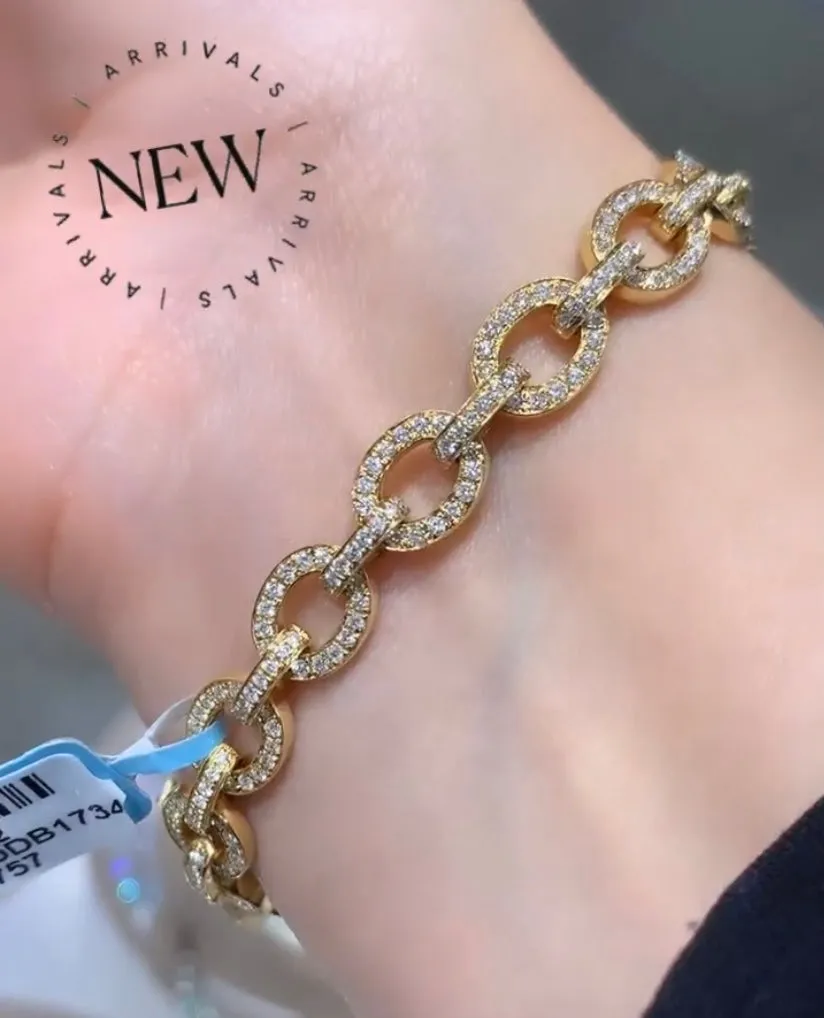 2.35ct tw Diamond Pave Set Link Bracelet