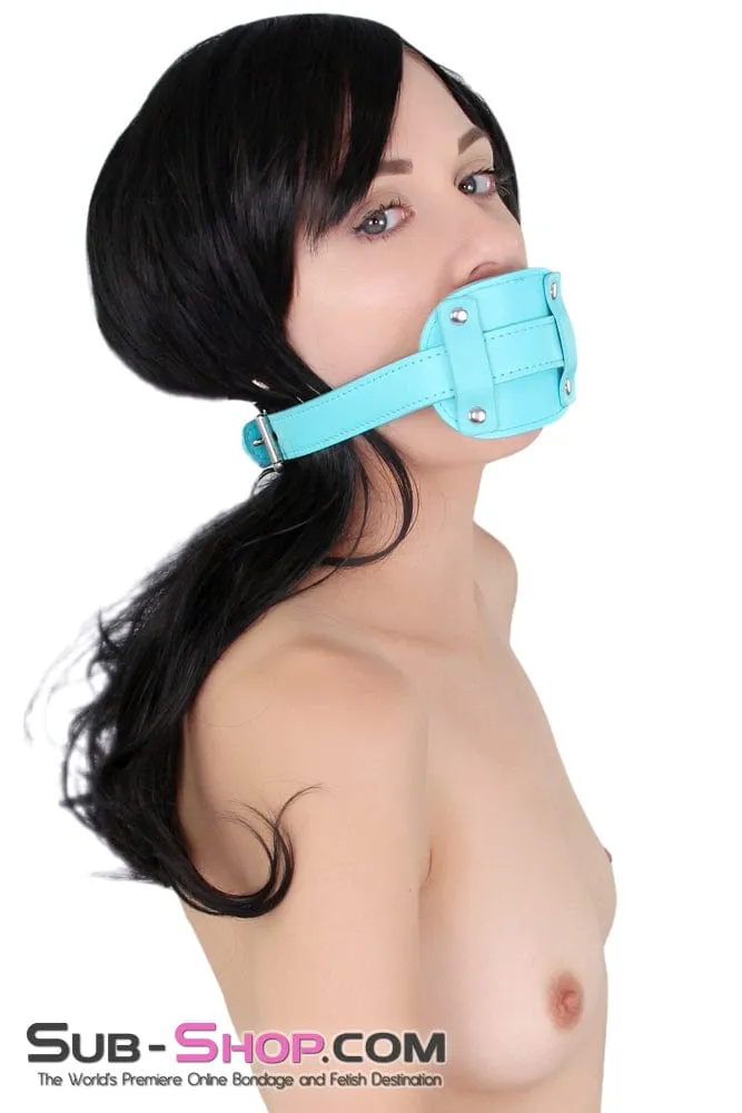 2743RS-SIS      Pretty Sissy Deep Throat Locking Diamond Female Led Relationship Blue Penis Gag