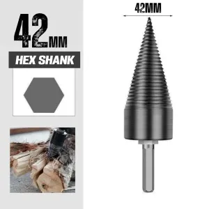 42MM Firewood Drill Bit | Wood Log Splitting Cone | Hex Shank
