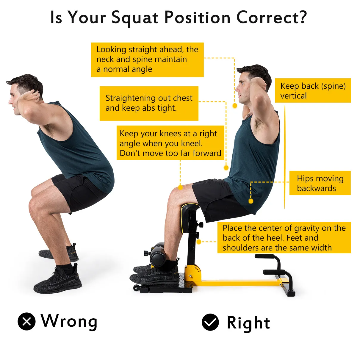 8-in-1 Multifunctional Squat Machine Deep Sissy Squat