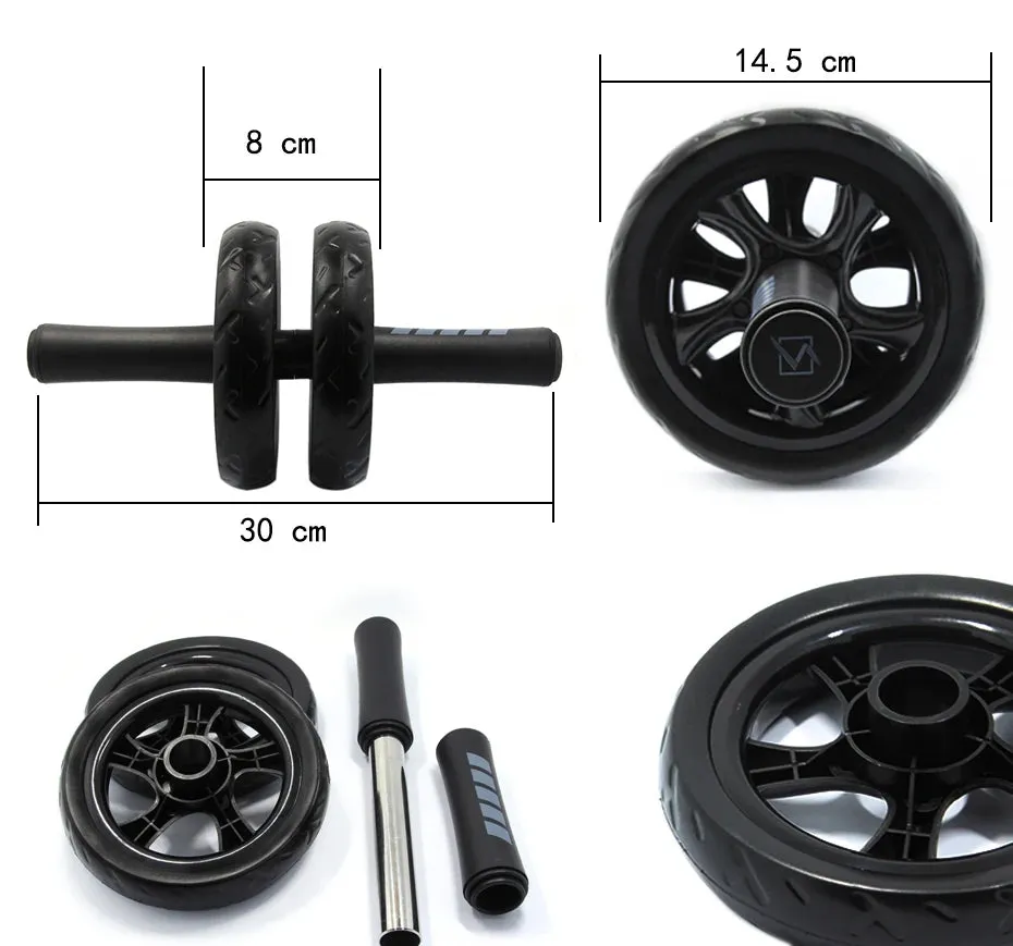 AB Roller Wheel Workout Equipment with Knee Pad & Resistance Bands for Core Training