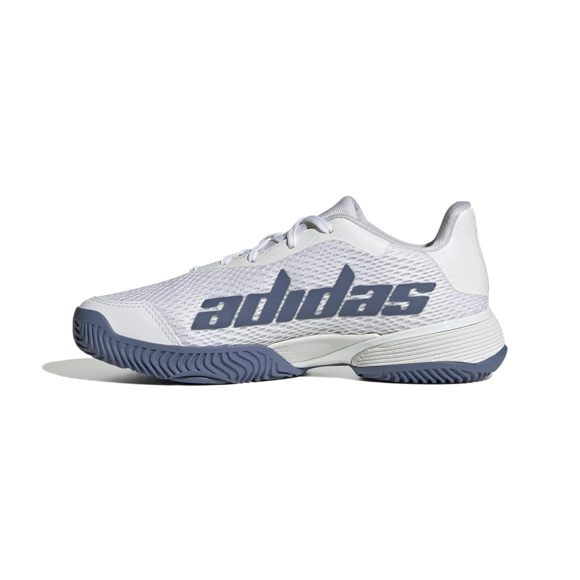 adidas Barricade Tennis (Little Kid/Big Kid) Footwear White/Crew Blue/Crew Blue 4 Big Kid M
