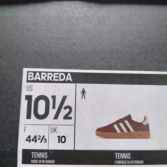 Adidas Men's Size 10.5 Sports BARREDA JP7098 Burgundy Tennis Skateboard New