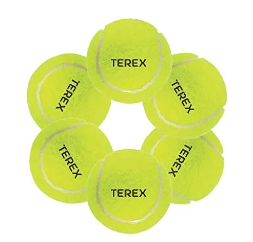 AEROGLO Sports - Terex Ultra Rubber Tennis Cricket Ball (Fluorescent Light Green) - Pack of 6
