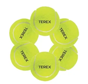 AEROGLO Sports - Terex Ultra Rubber Tennis Cricket Ball (Fluorescent Light Green) - Pack of 6