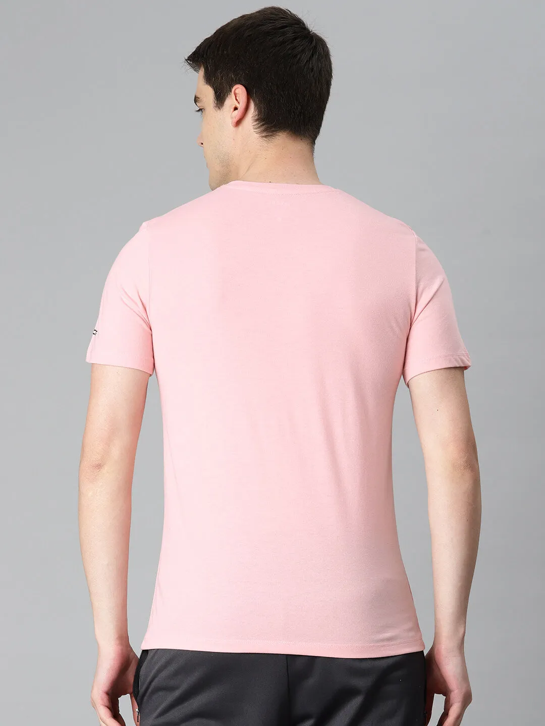 Alcis Men Pink Typography Printed Sports T-shirt