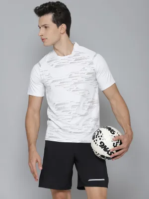 Alcis Men Self Design White Tshirts