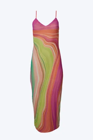 AMINA POWER MESH MIDI SLIP DRESS
