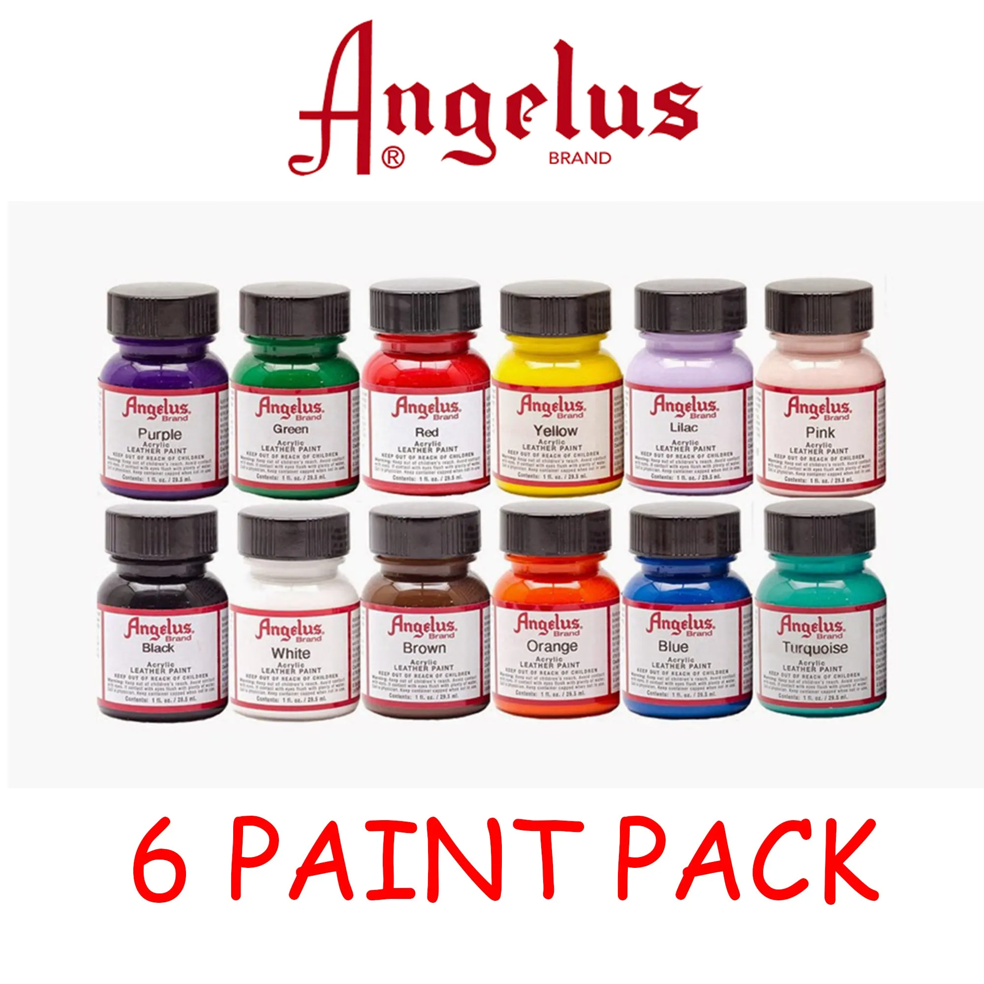 ANGELUS ACRYLIC PAINTS  6x 29.5ml Bottles BULK - Over 65 Colors to choose From