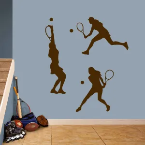 Angleterre Tennis Girl 3 Piece Wall Decal Set Winston Porter Color: Chocolate Brown
