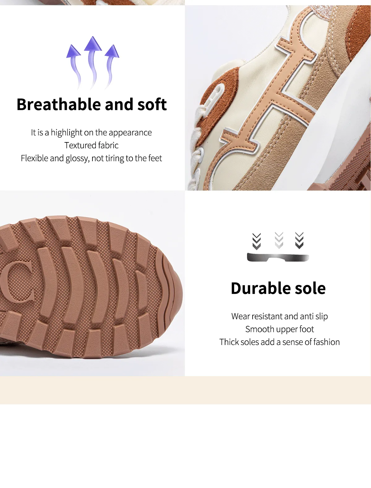 Apricot Lace-Up Women's Tennis & Walking Shoes