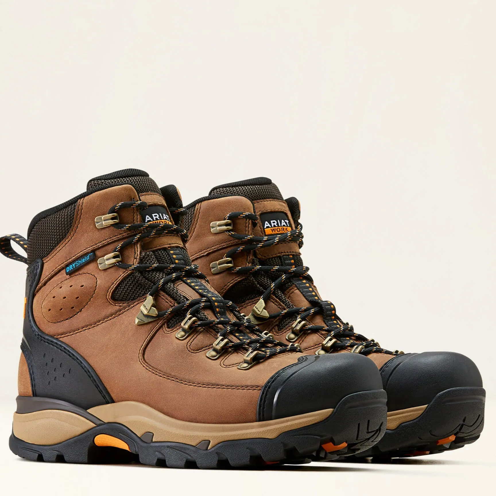 Ariat Men's Endeavor 6" Soft Toe WP Lace-Up Work Boot- Brown- 10050826