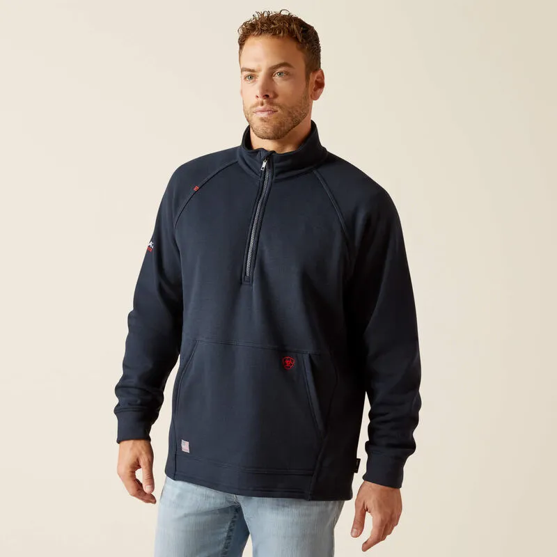 Ariat Men's Flame Resistant Primo Fleece 2.0 1/4 Zip Sweater - Navy - 10052898