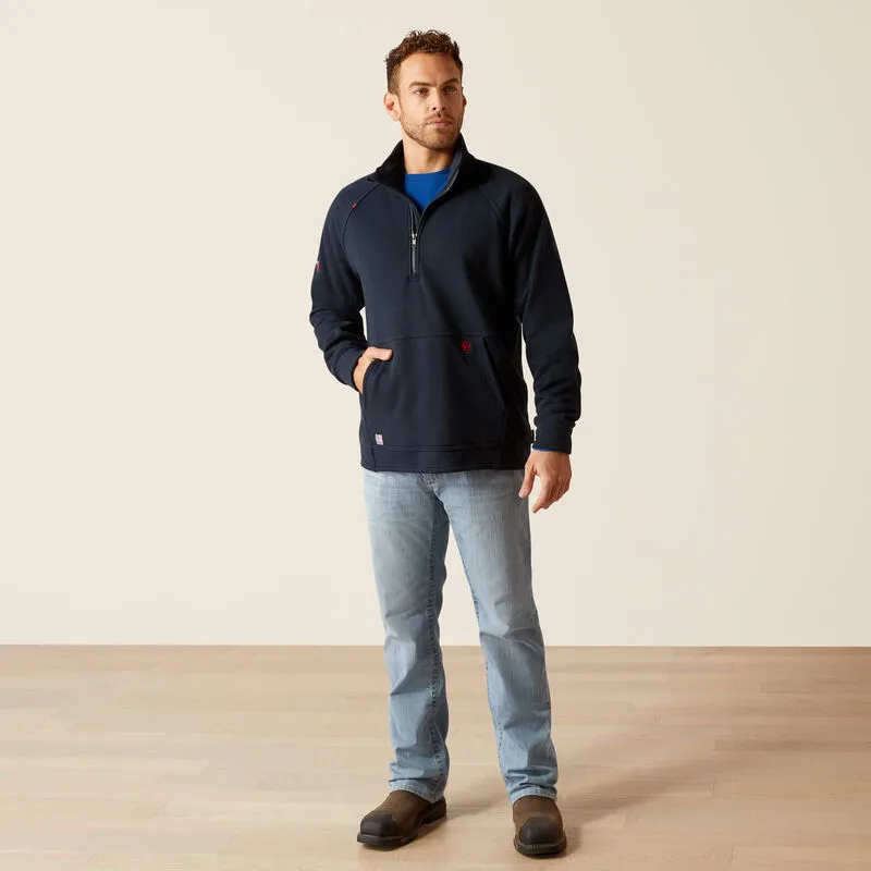 Ariat Men's Flame Resistant Primo Fleece 2.0 1/4 Zip Sweater - Navy - 10052898
