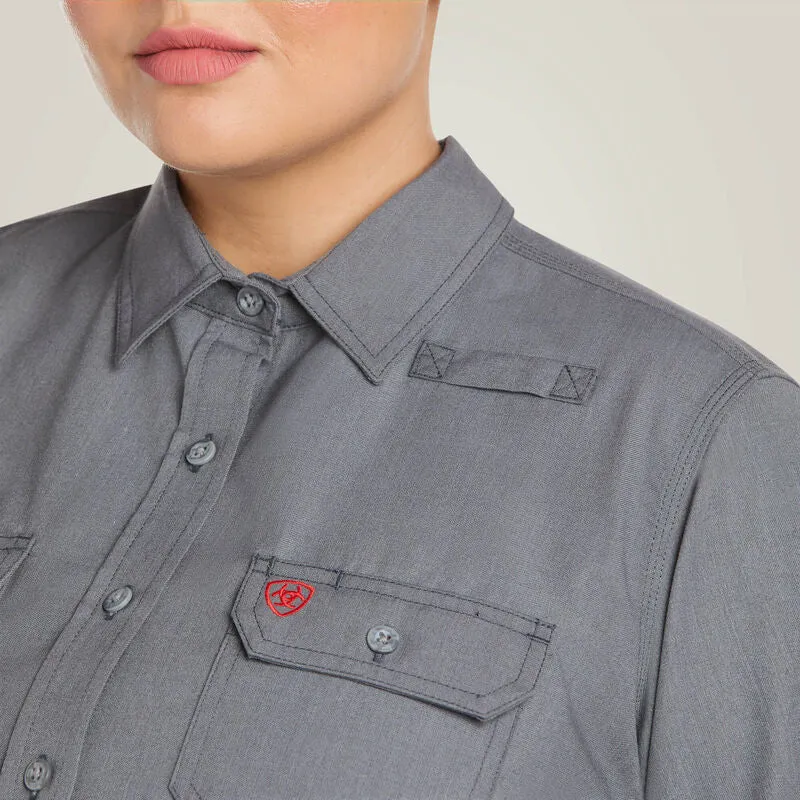 Ariat Women's Featherlight Flame Resist Work Shirt Gunmetal - 10030335