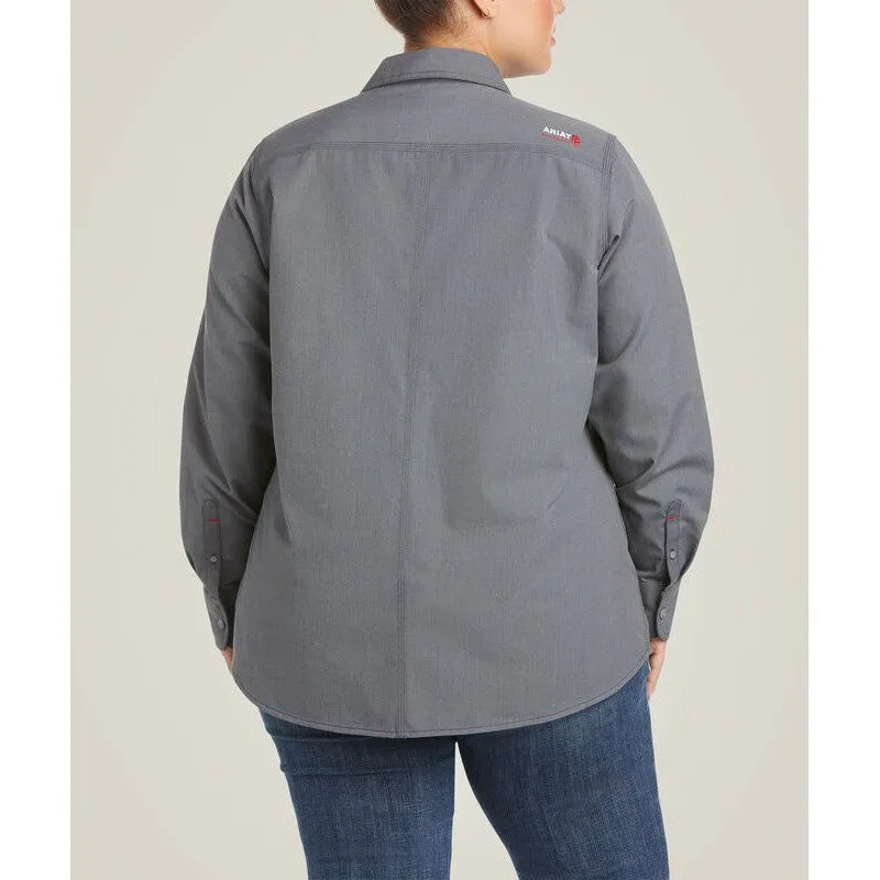 Ariat Women's Featherlight Flame Resist Work Shirt Gunmetal - 10030335