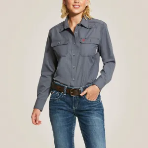 Ariat Women's Featherlight Flame Resist Work Shirt Gunmetal - 10030335