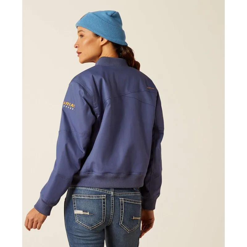 Ariat Women's Rebar Stretch Canvas Bomber Jacket Blue - 10052994