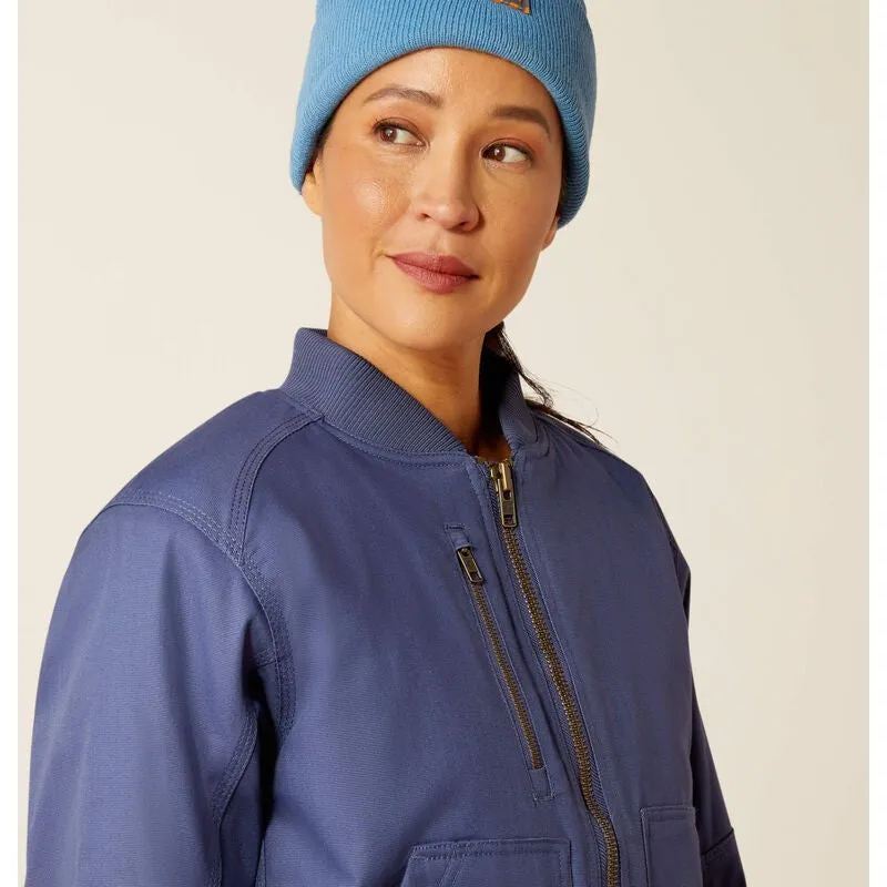 Ariat Women's Rebar Stretch Canvas Bomber Jacket Blue - 10052994