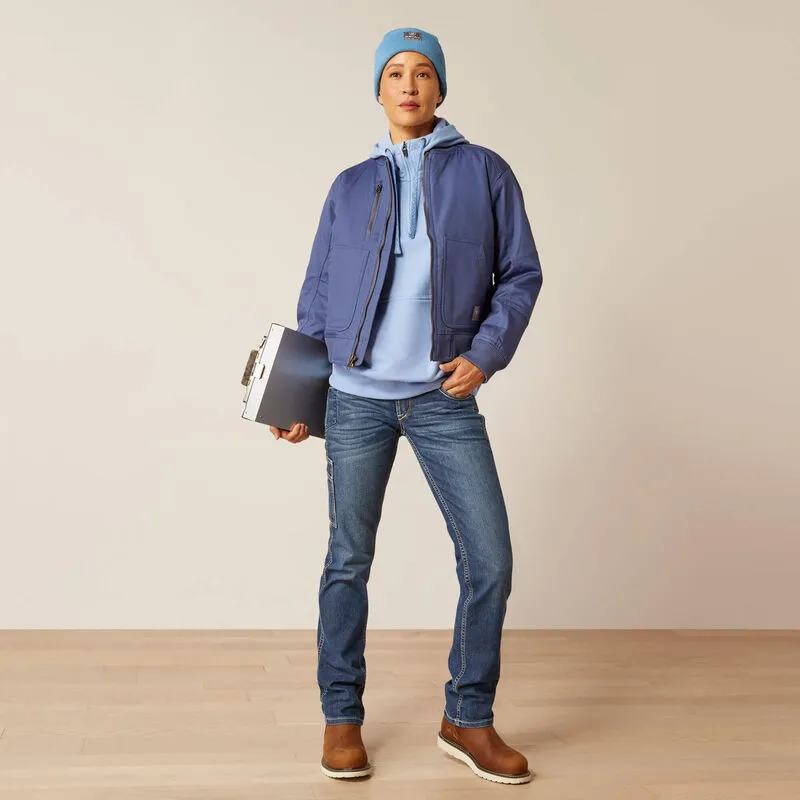 Ariat Women's Rebar Stretch Canvas Bomber Jacket Blue - 10052994