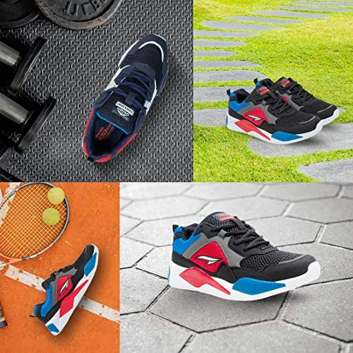 ASIAN Sneaker-03 Black Running Shoes,Sports Shoes,Stylish Casual Sneakers,Walking, Gym, Trekking, Hiking & Party for Men UK-9