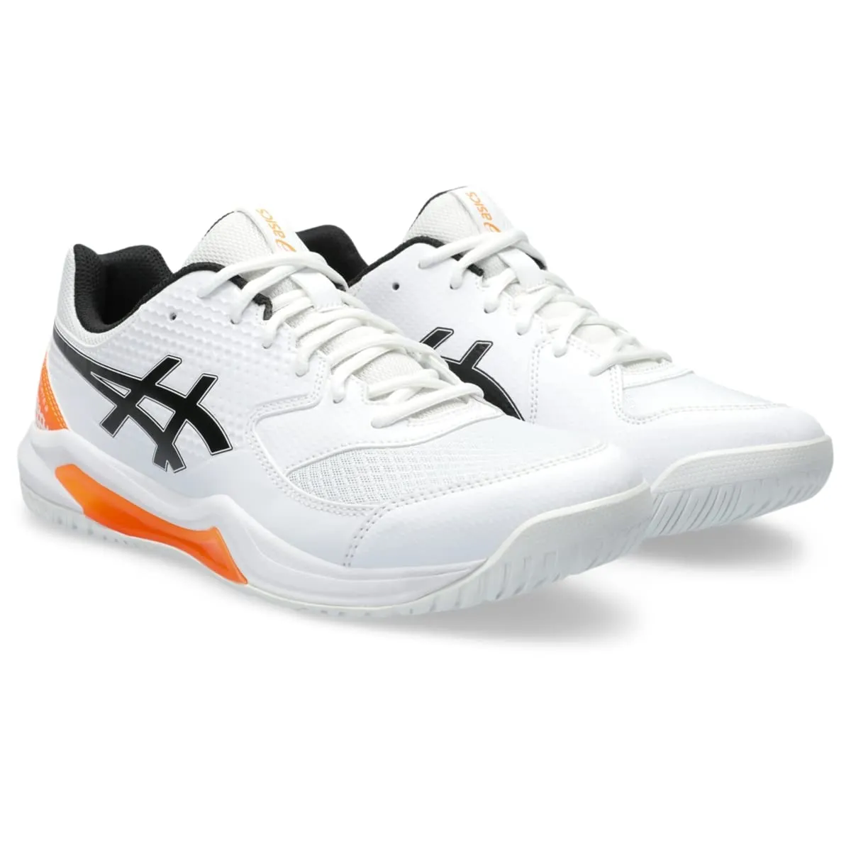 ASICS Men's Gel-Dedicate 8 Pickleball Shoes, 6, White/Shocking Orange