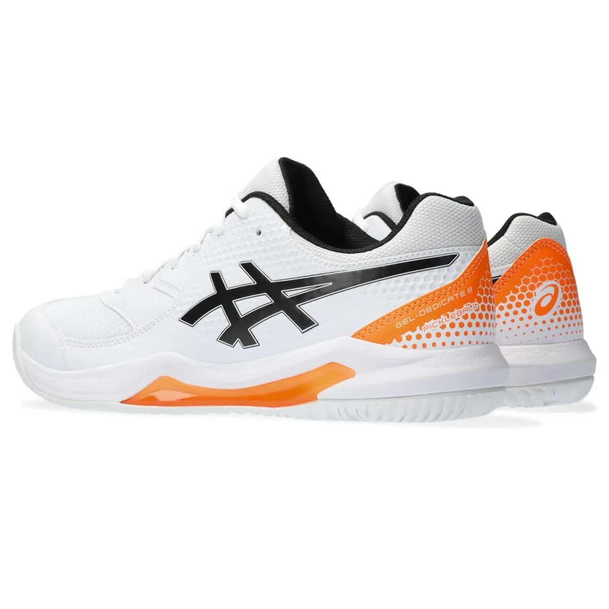 ASICS Men's Gel-Dedicate 8 Pickleball Shoes, 6, White/Shocking Orange