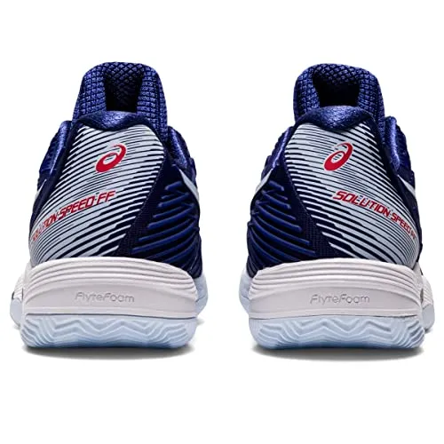 ASICS Solution Speed FF 2 Clay Tennis Shoes for Women - PU-Applied Upper - Supreme Bounce Dive Blue/Soft Sky 9.5 B - Medium