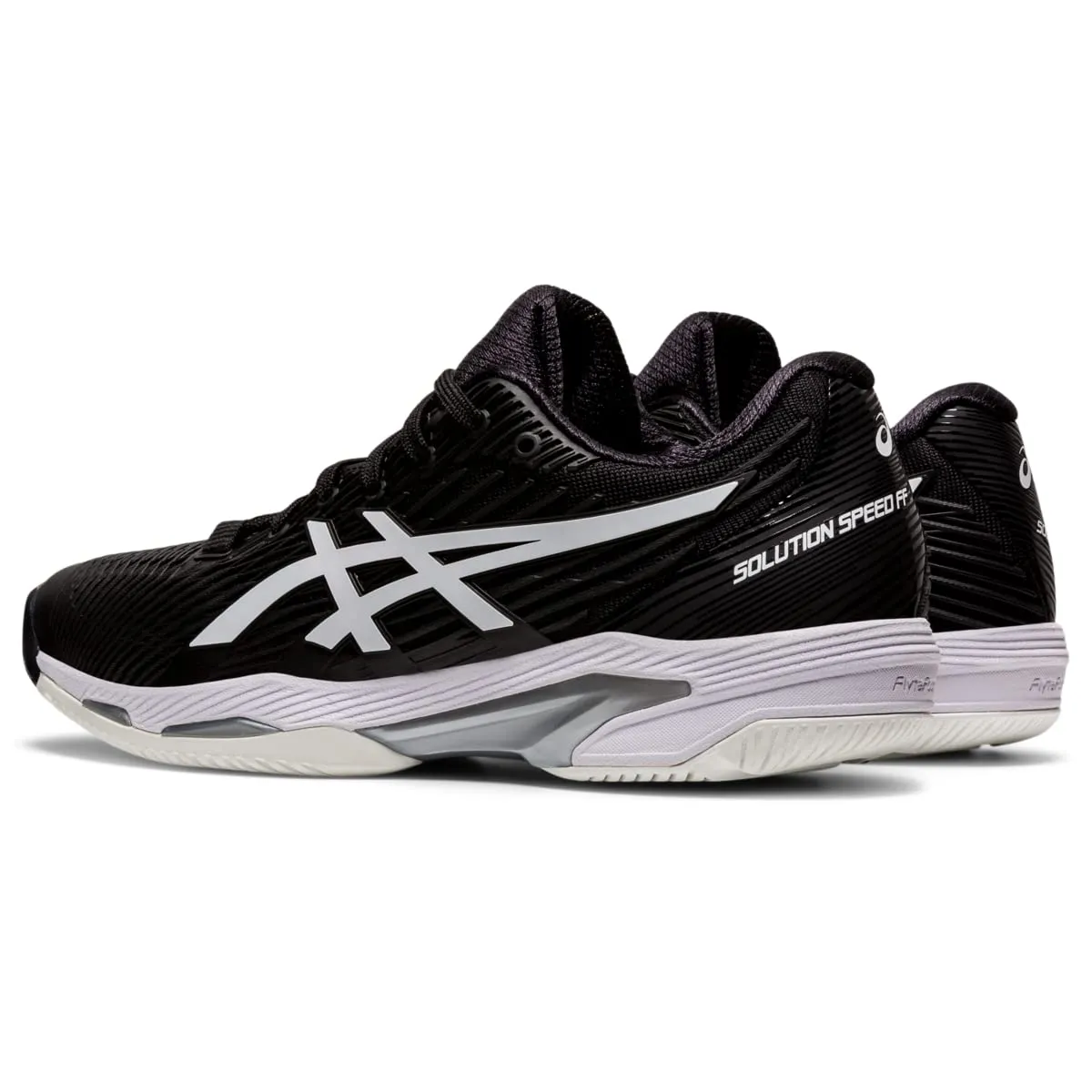 ASICS Women's Solution Speed FlyteFoam 2 Tennis Shoes, 6.5, Black/White