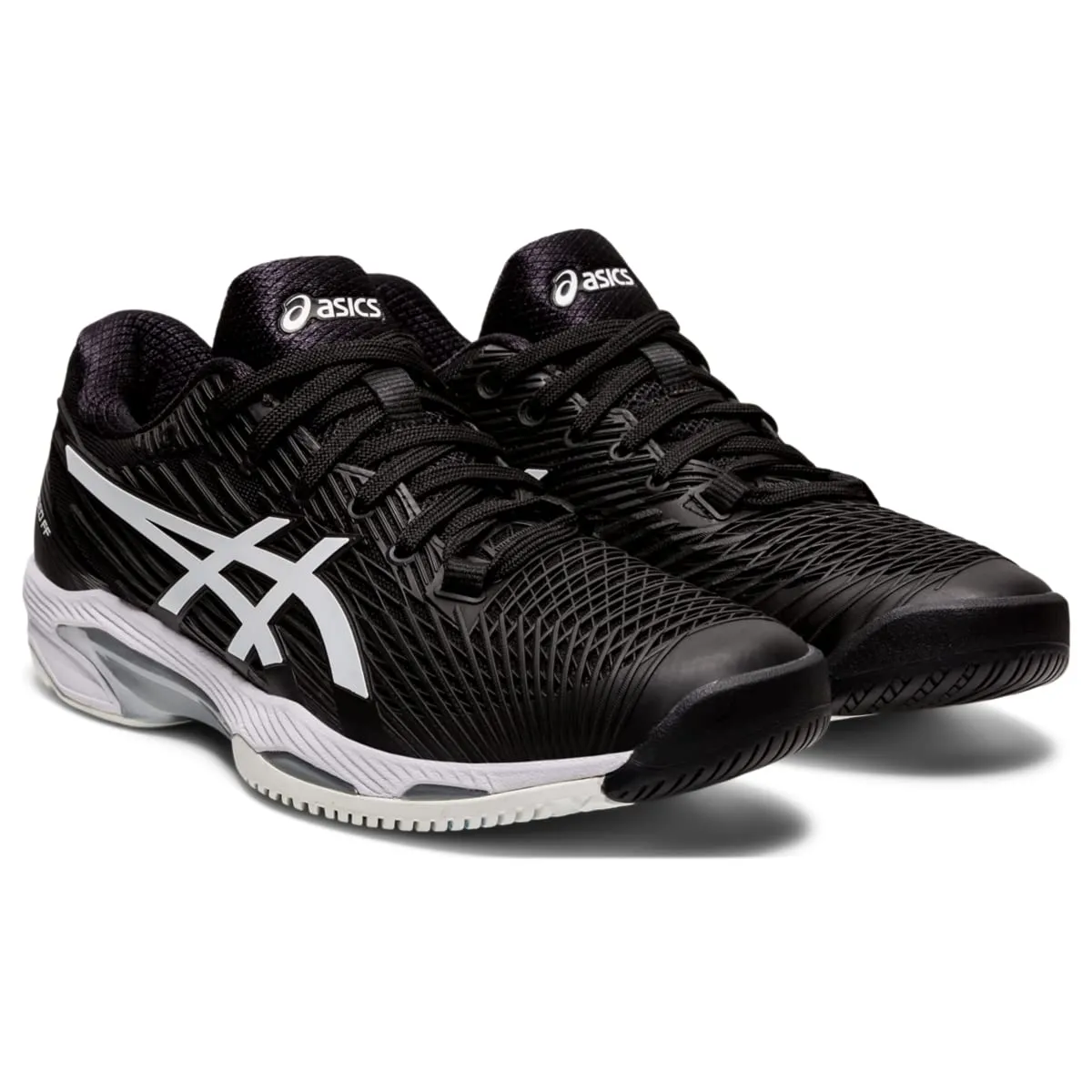 ASICS Women's Solution Speed FlyteFoam 2 Tennis Shoes, 6.5, Black/White
