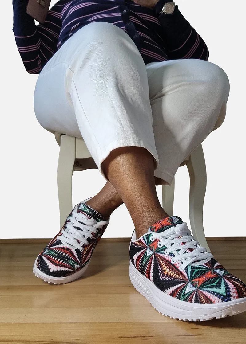 Atinuke African Print Women's Mesh Heel Sneakers
