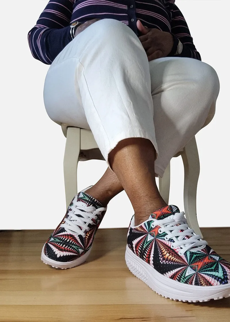 Atinuke African Print Women's Mesh Heel Sneakers